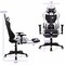 Costway Massage Gaming Chair Reclining Racing Office Computer Chair with Footrest White\Blue\Pink\Red
